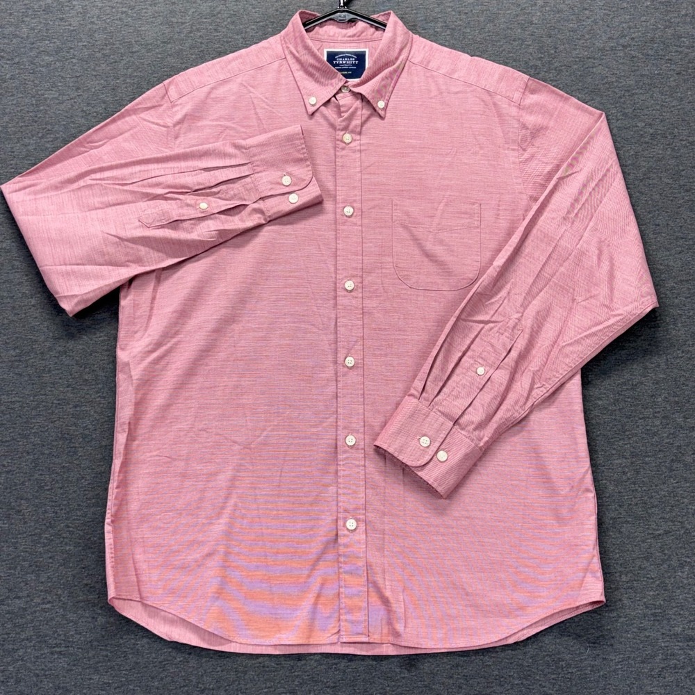 Charles Tyrwhitt Dress Shirt Mens‎ M Classic Fit Red Microstripe Button Down
